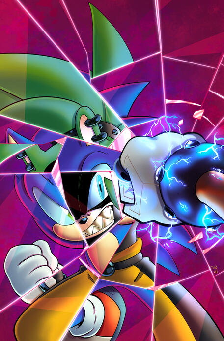 IDW Sonic #50 cover @adambyrcethomas. 2022.